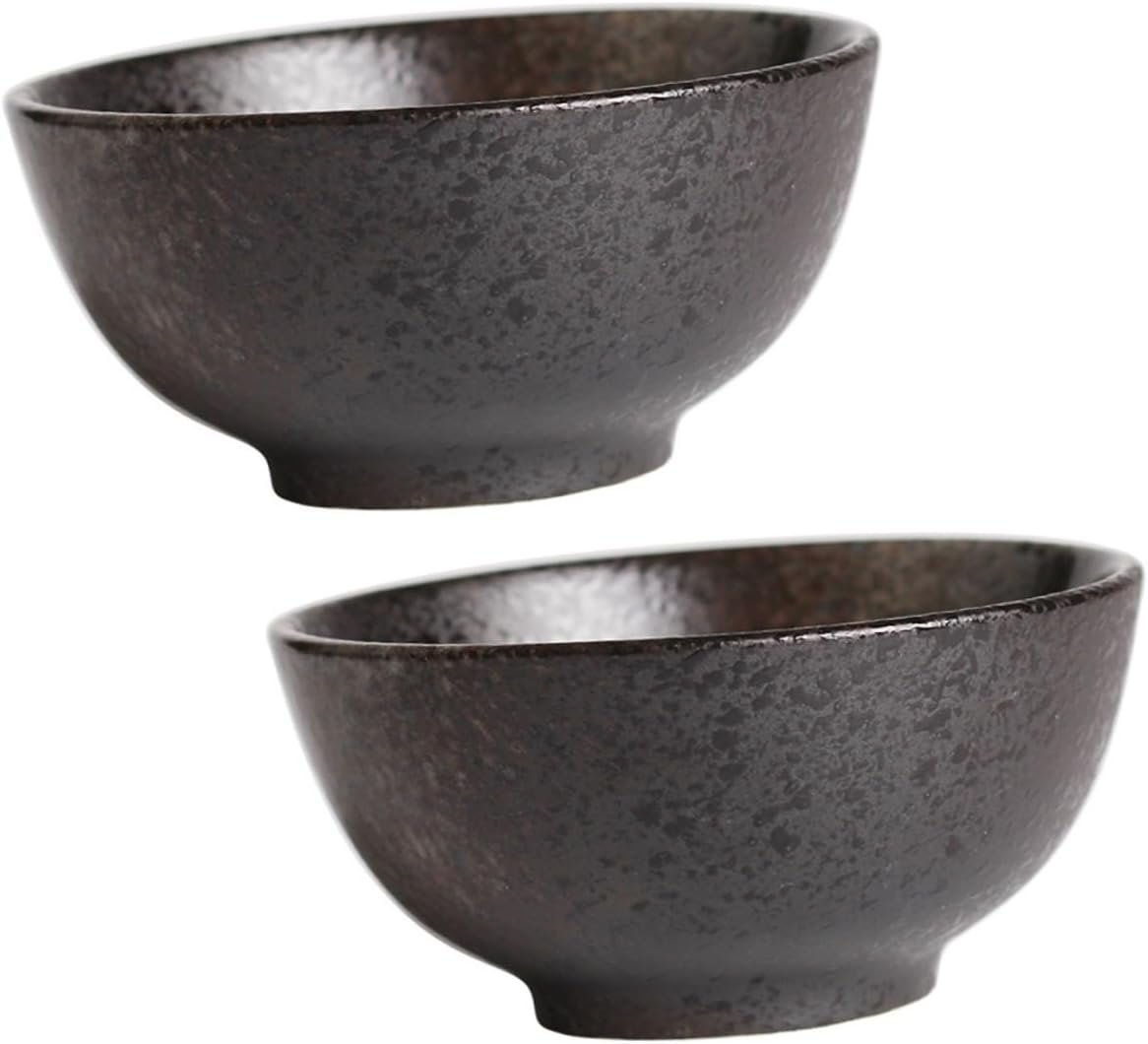 2pcs Ceramic Plate Cereal Container Flatware Decor Pudding Bowl Rice Bowls Chinese Bowl Restaurant Bowls Soup Bowl Noodle Bowl Ceramics Mini Kitchen Bowl