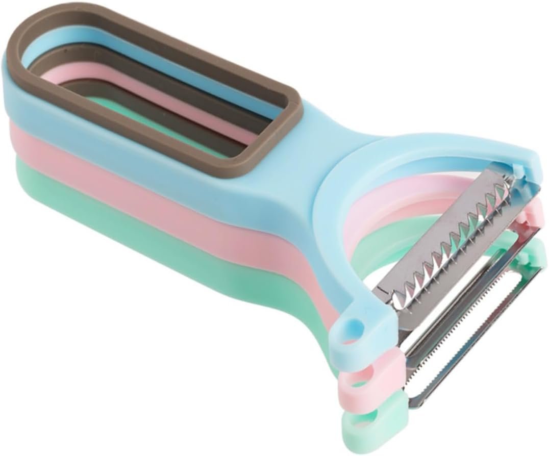 Stainless Steel Fruit Potato Peeler Set Multifunctional Kitchen Tool for Home Peelers y Peeler and Knife Case Included Pink/blue/green