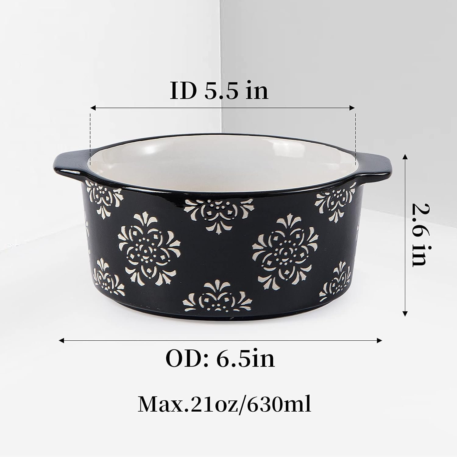 Soup Bowls with Handles Soup Crocks Ceramic Soup Mug, 4pcs Onion Soup Crocks Oven Safe, Nonstick Soup Mugs for kitchen, 21 Ounces, Soup Bowls Set - Image 2