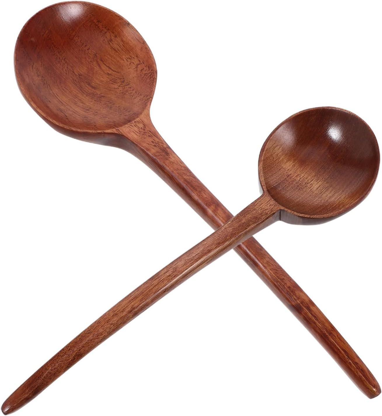 2pcs Ramen Soup Spoons Japanese Long Handled Rice Spoon Set for Cooking Stirring and Serving Ideal for Soups Stews and Asian Dishes