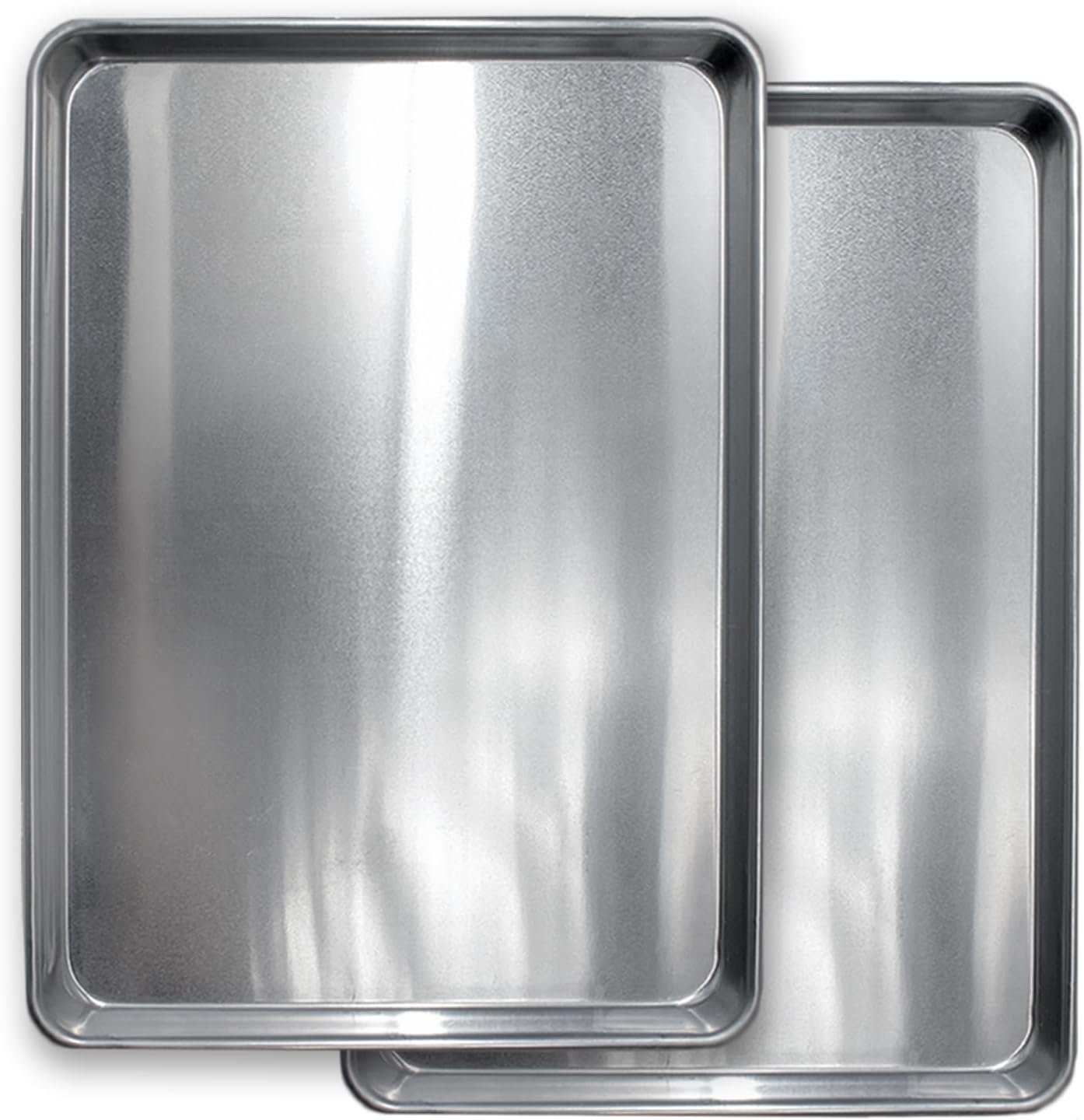 Commercial Quality Cookie Sheet Pan - 2 Pack Aluminum Half Sheet Baking Pan by - This 18x13 Baking Sheet Set is Rust & Warp Resistant, Heavy Duty, of Thick Gauge