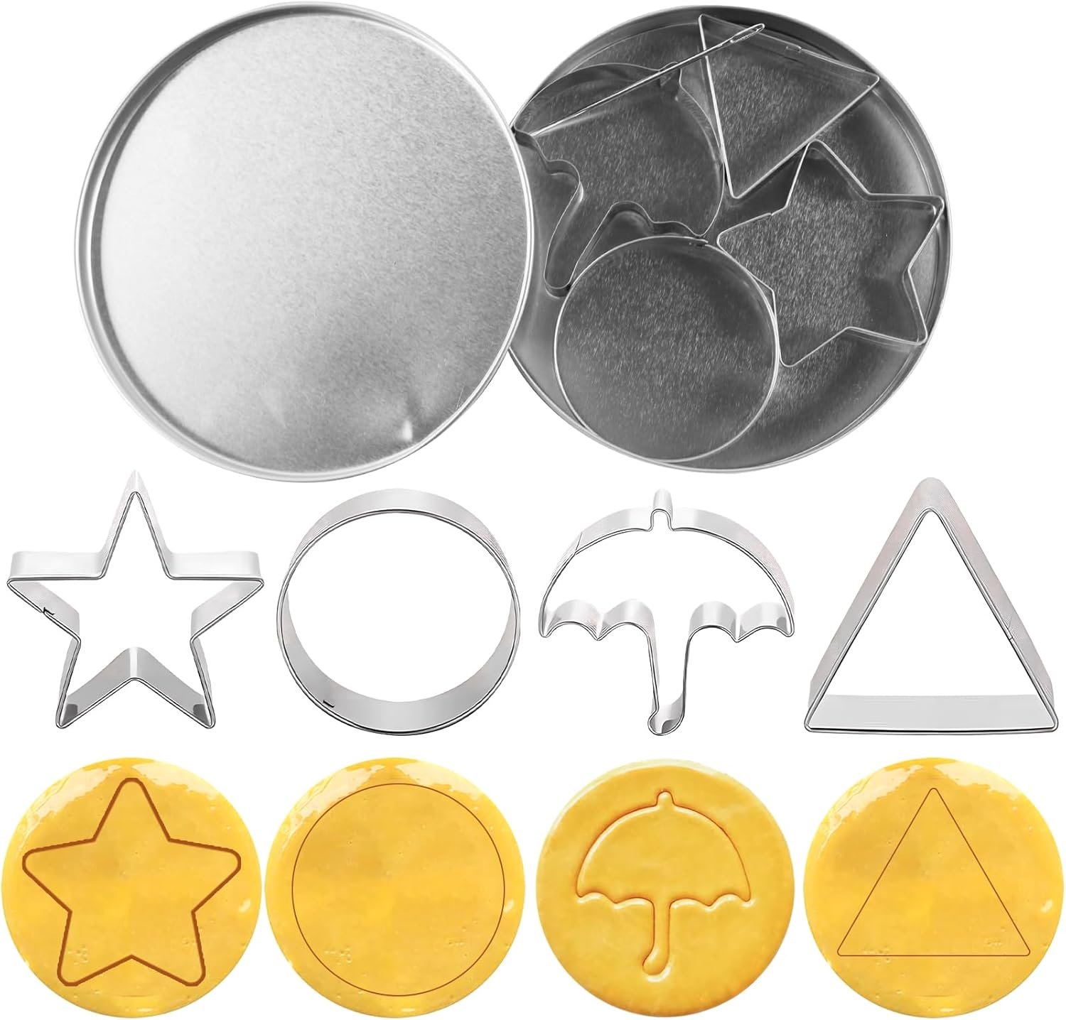 Sugar Candy Making Tools Sugar Biscuit Kit Making Stainless Steel Game Cookie Cutter Challenge Cookies Game Kit Biscuits Molds Sugar Kit Umbrella Cookie Cutter for Baking Kitchen Gadget
