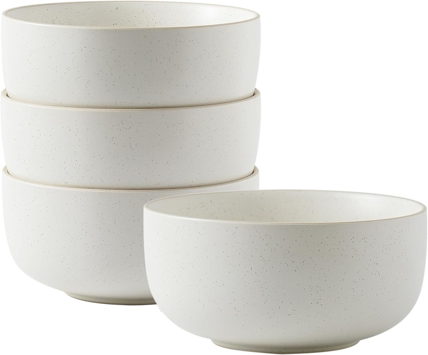 Ceramic Bowls for Kitchen, 36 Ounce, Large Capacity Cereal Bowls Set of 4, For Soup, Oatmeal, Breakfast, Microwave and Dishwasher Safe, Glazed Matte Off White…