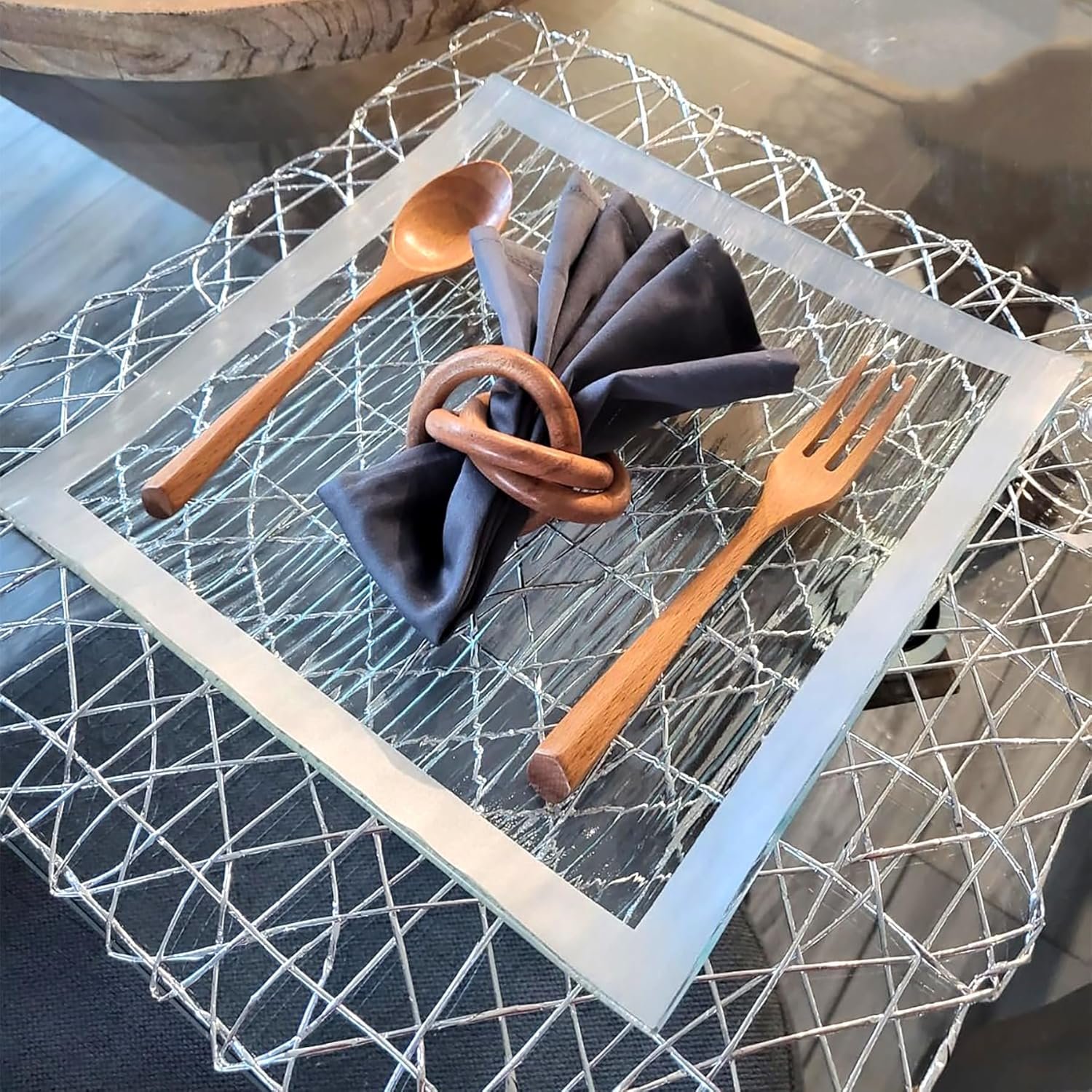 6Pcs Wood Soup Spoons And Forks Sets 7.5In Natural Wood Eating Utensils Wooden Flatware Set, Eco Friendly Wood Cutlery Wooden Dinner Fork And Spoon, 3 Spoons and 3 Forks - Image 2