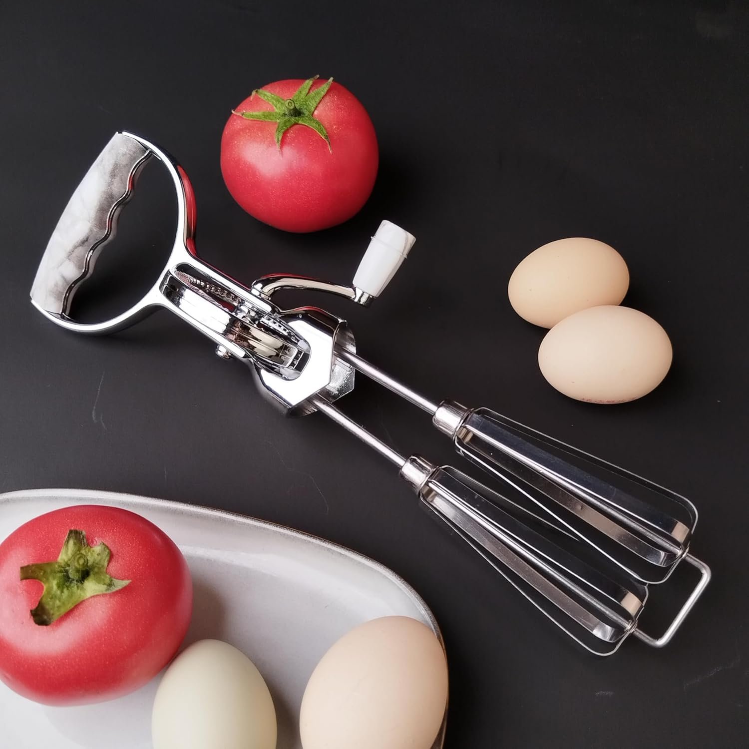 Rotary Egg Beater,Classic Hand Crank Mixer Manual Egg Beater - Image 2